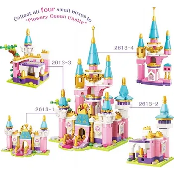 ostatní stavebnice Qman Princess Leah 2613 Zámek komplet 4 ks (468 dílků)