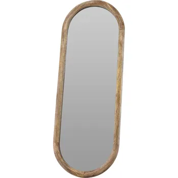 Home Styling Collection Nástěnné zrcadlo v dřevěném rámu OVAL, 28 x 2,5 x 77,5 cm