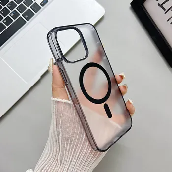 Pouzdro na mobilní telefon Magsafe průhledně černý kryt pro iPhone 14