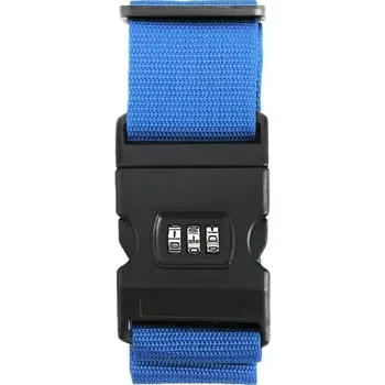 Příslušenství k zavazadlu Bezpečnostní popruh s kombinačním zámkem na kufr | Pásek na zavazadla - modrý