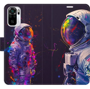 Pouzdro na mobilní telefon Flipové pouzdro iSaprio - Neon Astronaut 02 - Xiaomi Redmi Note 10 / Note 10S