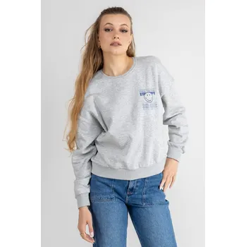 Dámská mikina Only dámská mikina Smiley s potiskem šedá Velikost: M