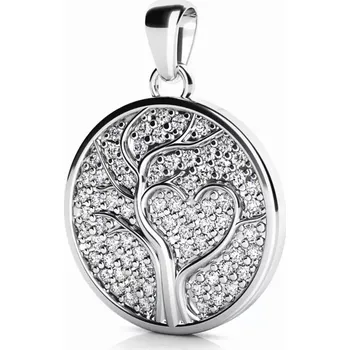 Přívěsek Dámský přívěsek přírodní diamant G/SI medailonek strom života se srdcem s brilianty 10500-B-DIA