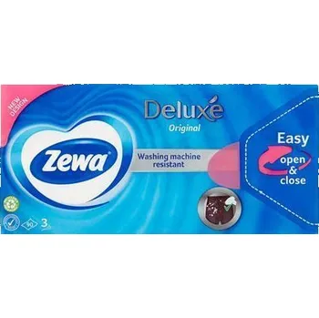 Kapesníky papírové Zewa Deluxe, 3vrstvé, 90 ks, bez vůně