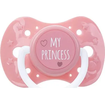 dudlíky AKUKU Zklidňující silikonový dudlík 0m+ My Princess růžová