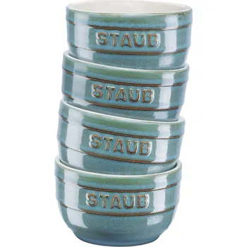 Staub, Zapekacie misky XS-Minis 200 ml tyrkys 4 ks - Formadore