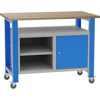 Dílenský stůl KOVONA Mobilní dílenský stůl s vloženými kontejnery SD41212K [buková spárovka 27 mm]