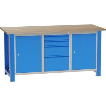 Dílenský stůl KOVONA Dílenský stůl s vloženými kontejnery SD41722 [A_buková spárovka 40 mm]