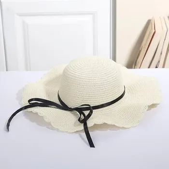 Klobouk Dámský plážový sluneční klobouk | Ochrana před sluncem - D-Bílá,56-58 cm