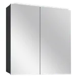 Camargue Aluminio Black Zrcadlová skříňka s LED osvětlením, 60 × 60 × 11 cm, černá 50097