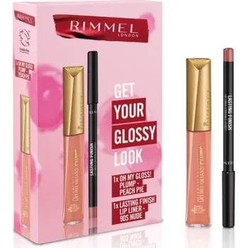 Kosmetická sada Rimmel Wonder'Bond Oh My Gloss! lesk na rty pro větší objem 7 ml + Rimmel Lasting Finish konturovací tužka na rty 1.2 g kosmetická sada