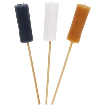 Home Styling Collection Sada svícnů s dřevěným držákem, 32 x 4 cm