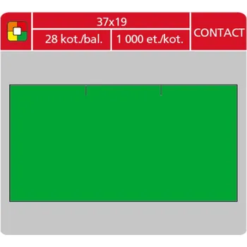 Samolepící etiketa Coveris Contact - etikety cenové (obdélník) 37 x 19 mm, zelené