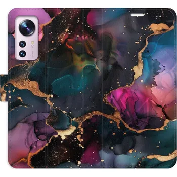 Pouzdro na mobilní telefon Flipové pouzdro iSaprio - Dark Marble - Xiaomi 12 / 12X