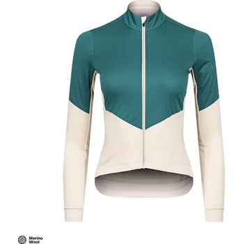 cyklistický dres Isadore Women's Signature Wind Block Long Sleeve Jersey M zelená/béžová - 10 % pro přihlášené BFEXTRA10