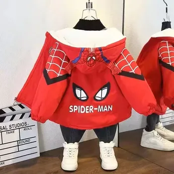 Dívčí bunda Spiderman Zimní/podzimní bunda pro kluky "Spiderman" - modrá/červená Barva: Červená, Velikost: 100