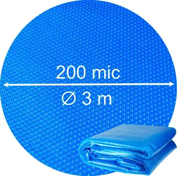 bazénová plachta Sparkly POOL Kruhová solární plachta - fólie na bazén 200 mic - průměr 3 m, modrá průhledná