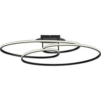JUST LIGHT LED stropní svítidlo černé světelné kruhy do jídelny nebo obývacího pokoje 3000K LD 15321-18