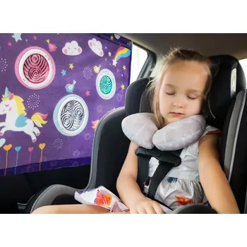 BENBAT Sluneční clona do auta extra velká, Unicorn 0m+ 26x18x3 fialová