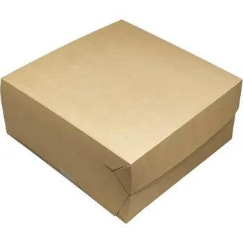 Jednorázové nádobí Krabice dortová 22x22x9cm kraft hnědá - 50 ks