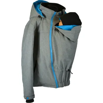 Pánská softshellová bunda Shara Pánská softshellová nosící bunda - různé barvy Velikost: L, Vzor: šedá žíhaná/tyrkys