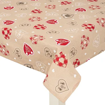 ubrus Home Elements Ubrus Srdce, 90 x 90 cm, béžová