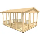 Zahradní altán A3344 s terasovou podlahou 19 mm 327X433 (Panelový domek na nářadí)
