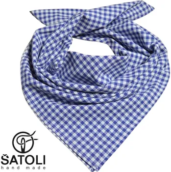 Šátek Šatoli.cz Bavlněný šátek 65x65 cm Modrobílá kostička
