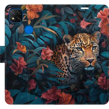 Pouzdro na mobilní telefon Flipové pouzdro iSaprio - Flower Jaguar 02 - Xiaomi Redmi 9C