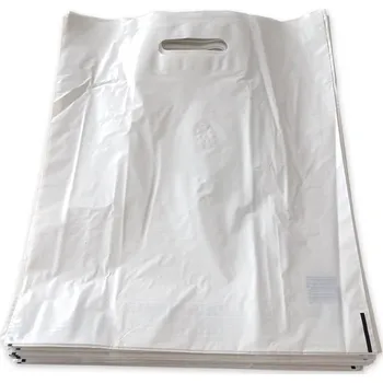 CleverPack Igelitová taška s průhmatem, BÍLÁ, 38 x 45 cm, balení 50 ks