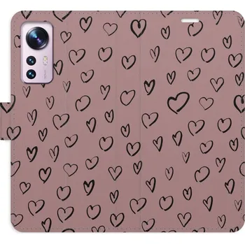 Pouzdro na mobilní telefon Flipové pouzdro iSaprio - Heart Dark 02 - Xiaomi 12 / 12X