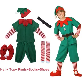 Karnevalový kostým Dětský kostým - Vánoční skřítek Elf (pro kluky i holčičky) Varianta: set B pro kluky, Velikost: 100 (2 roky)