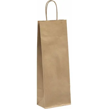 Dárková taška Taška dárková na víno, kraft, 140x390x80mm, natur, 1ks