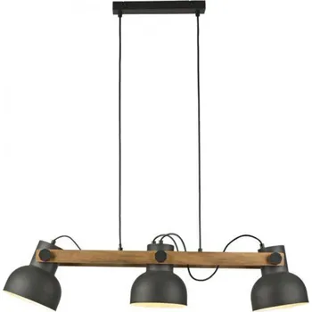 JUST LIGHT závěsné svítidlo černé s dřevem z akácie nastavitelná výška nastavitelné LD 15743-18