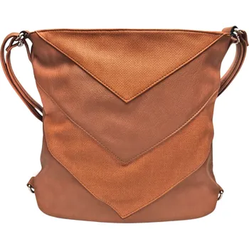 Kabelka Velký středně hnědý kabelko-batoh 2v1 se vzory Sandy