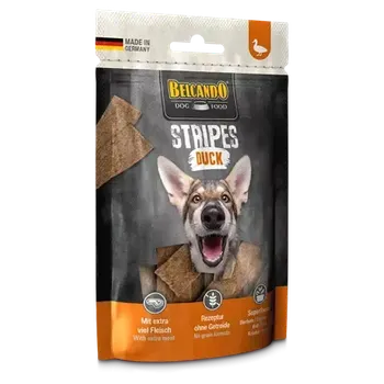 Pamlsek pro psa Belcando Stripes Kachní balení 70 g pamlsky pro psy s pivovarskými kvasnicemi a aromatickými bylinkami od psiskoty.cz (Odměňte chlupáče bezlepkovým pamlskem, který si zamiluje. Objevte radost při žvýkání a získejte větší pohodu a vitalitu. Doplňkové krmiv