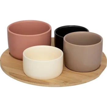 Secret de Gourmet Misky na občerstvení na dřevěném podnosu WAVY BLISS