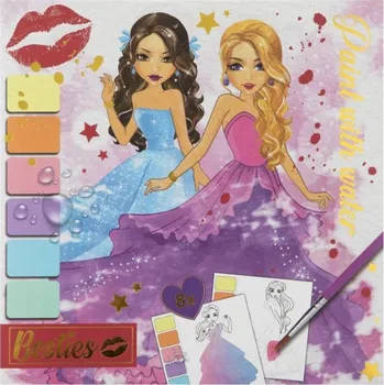 omalovánky Besties malování vodou - mix 8 obrázků, 20x20 cm