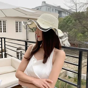 Klobouk Panamský dámský slaměný klobouk s mašlí | Ochrana hlavy - Bílý