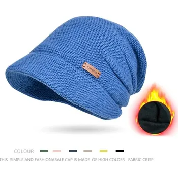 Čepice Dámská zimní módní čepice | Teplá řepice - modrý,55-60 cm