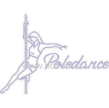 CP004 - Poledance nažehlovací hot-fix kamínkový potisk na textil, rozměry cca 21,5x15,9cm barva: kameny barva 101/N Crystal /stříbrná