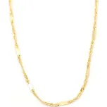 Zlatý řetízek Singapore zdobený ploškami 1,85g