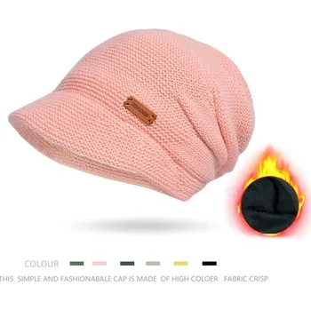 Čepice Dámská zimní módní čepice | Teplá řepice - růžový,55-60 cm