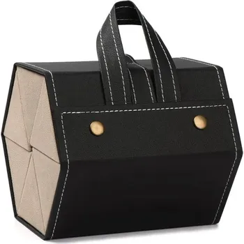 Pouzdro na brýle Skládací cestovní pouzdro na brýle z PU kůže | Obal na brýle - Black-6 Slot