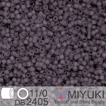 Korálek Korálky Miyuki Delica 11/0. Barva Matte Transparent Dark Smoky Amethyst DB2405. Balení 5g