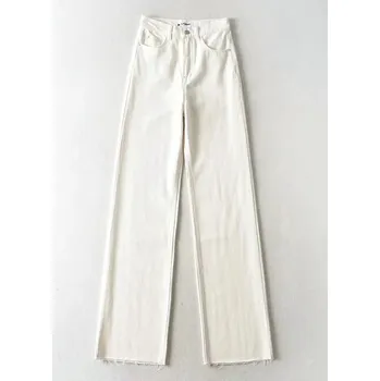 Dámské džíny Dámské stylové džíny s vysokým pasem Barva: Bílá, Velikost: M