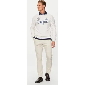 Pánský svetr La Martina Svetr ZMS303 YW120 Écru Regular Fit XXL