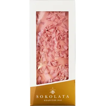 Čokoláda Bílá čokoláda s jahodami 100g SOKOLATA AGAPITOS