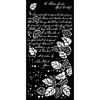 Stamperia Plastová šablona 12x25cm dopis s listy