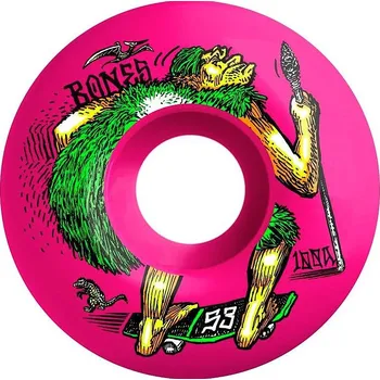 Kolečko na skateboard kolečka Bones OG Formula Neondrethal 100A V4 Wide - Pink 53x34 mm